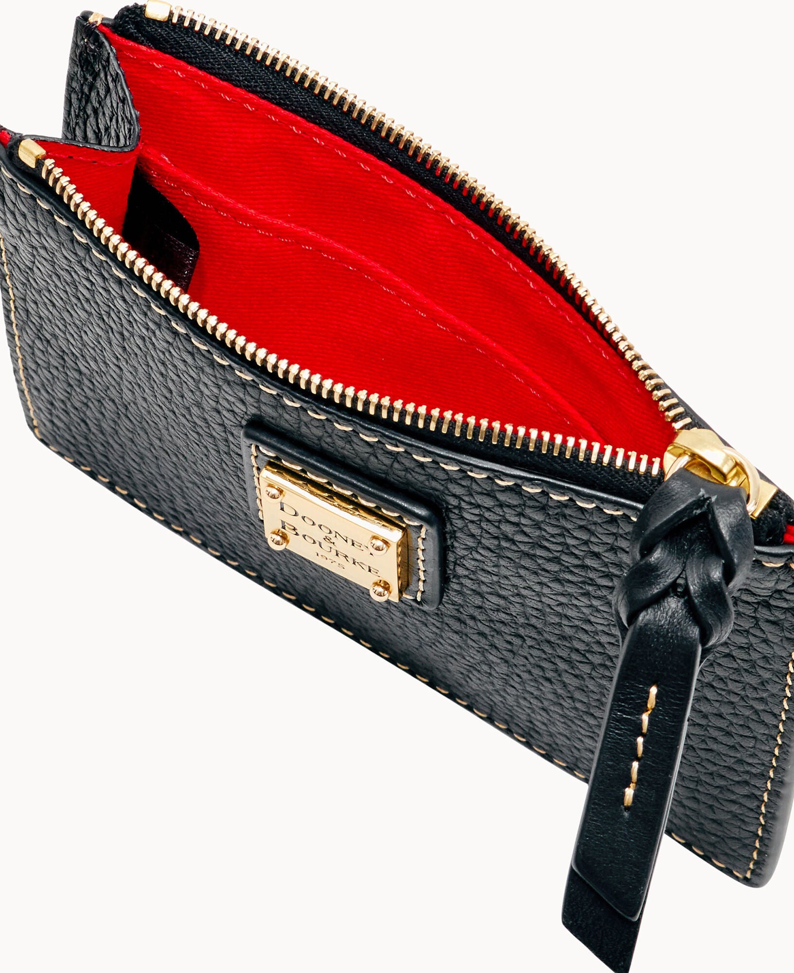 Pebble Grain Zip Top Card Case Wristlet - Image 11