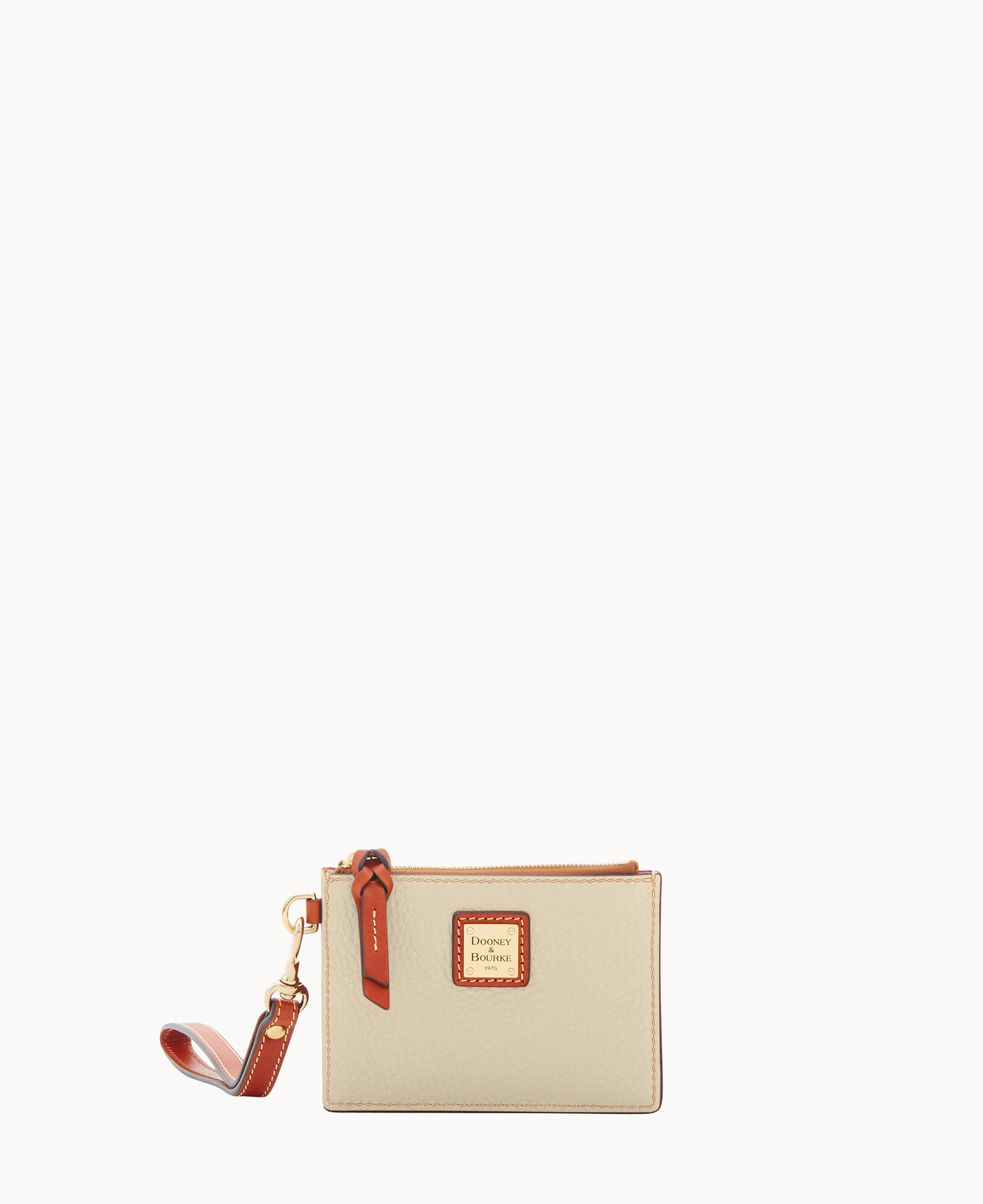 Pebble Grain Zip Top Card Case Wristlet