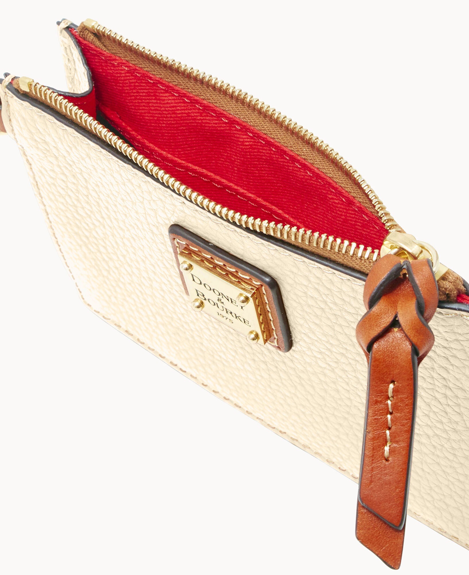 Pebble Grain Zip Top Card Case Wristlet - Image 3