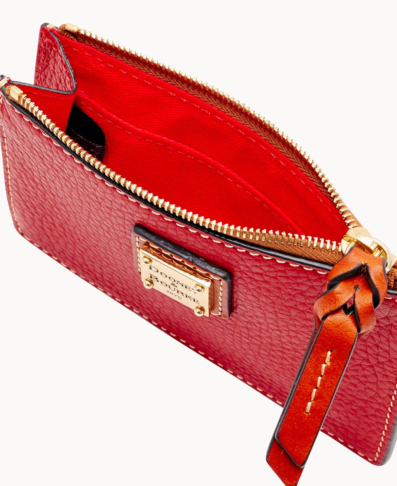 Pebble Grain Zip Top Card Case Wristlet - Image 19