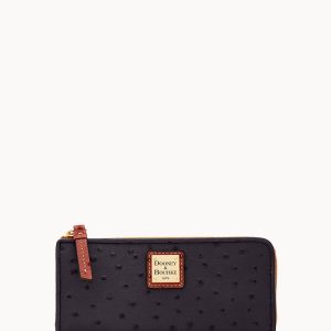 Ostrich Zip Clutch